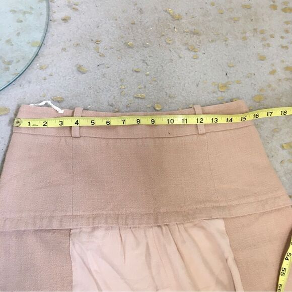 Cris Barros Womens Linen Blend High Rise Mixed Media Trouser Pants Peach Size 6 - Picture 11 of 11